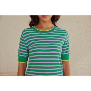Womens Tops Summer Short Sleeve Shirts Striped Sweater Cute Casual Top Trendy